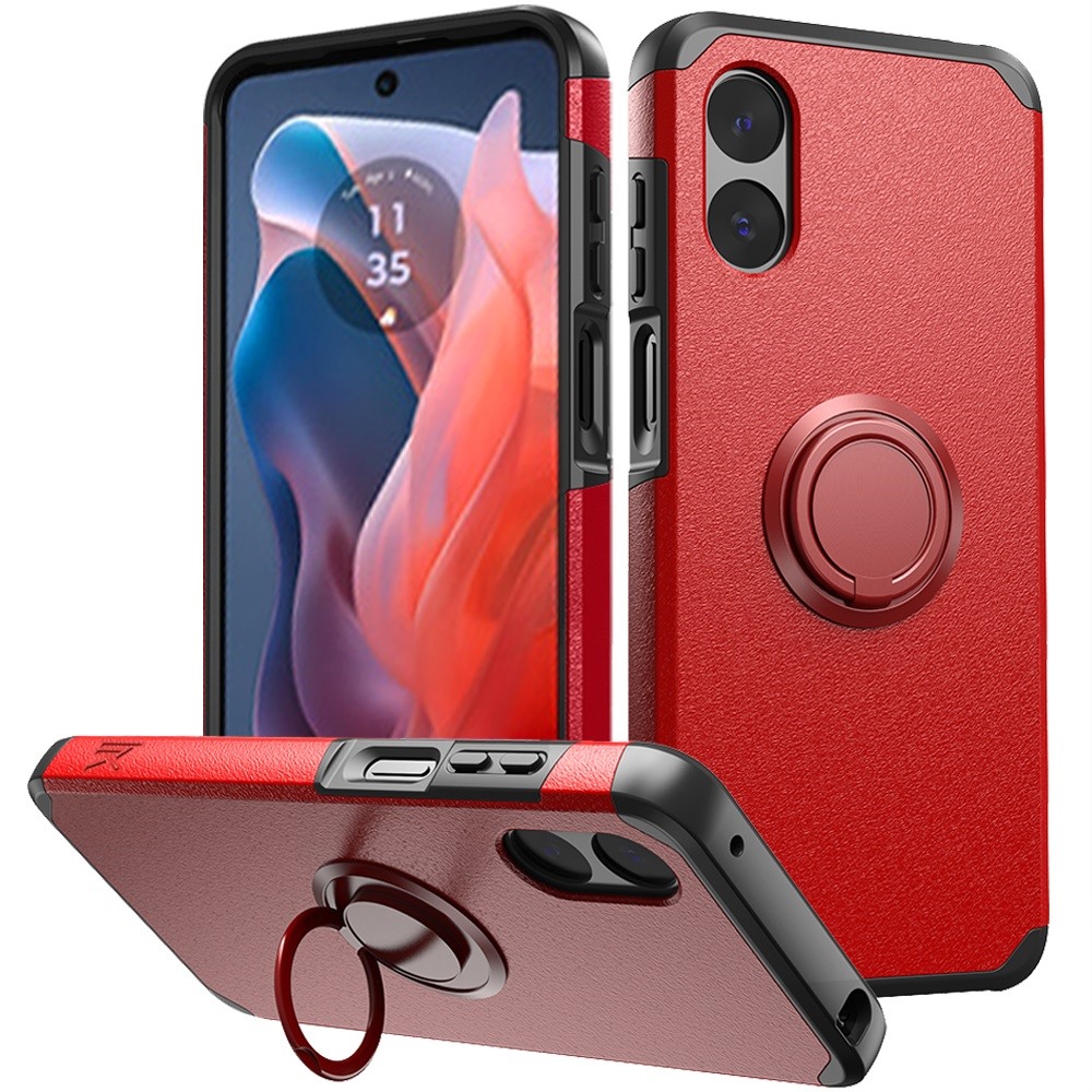 For Motorola Moto G Play 2024 Kickstand Hybrid with Rotate Ring Stand Case Cover - Picture 47 of 65