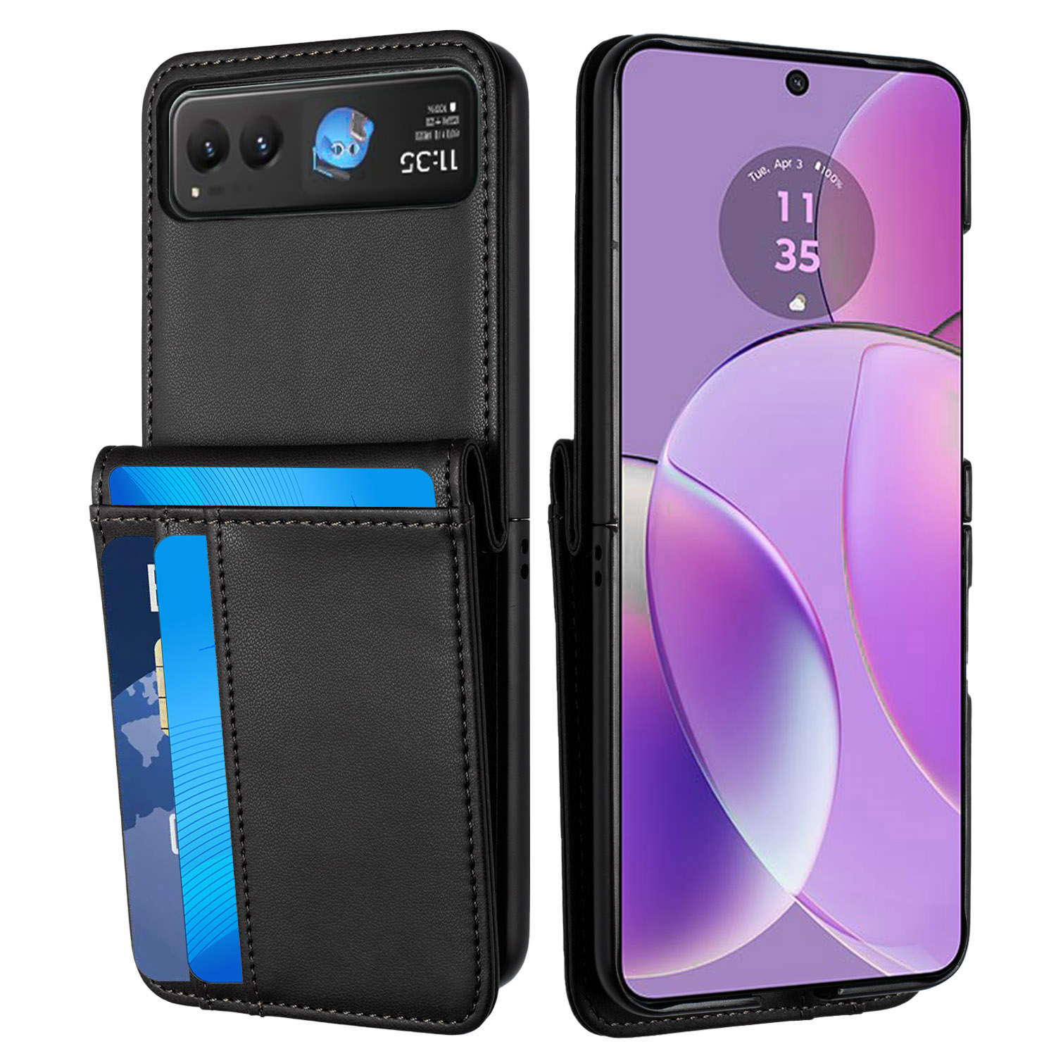 For Motorola Razr 2025 Wallet Back Storage Leather Card ID Slot Case Cover - Picture 14 of 43