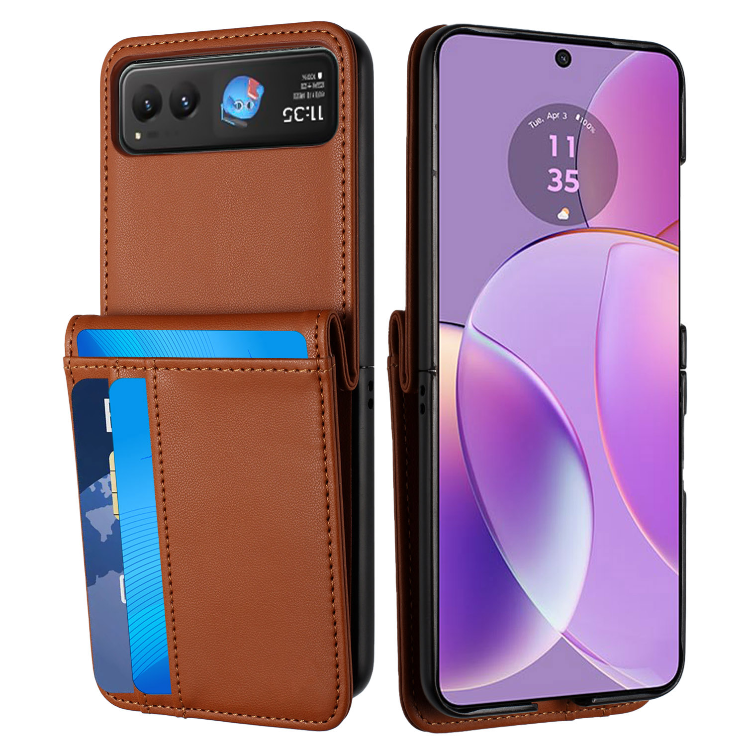 For Motorola Razr 2025 Wallet Back Storage Leather Card ID Slot Case Cover - Picture 26 of 43