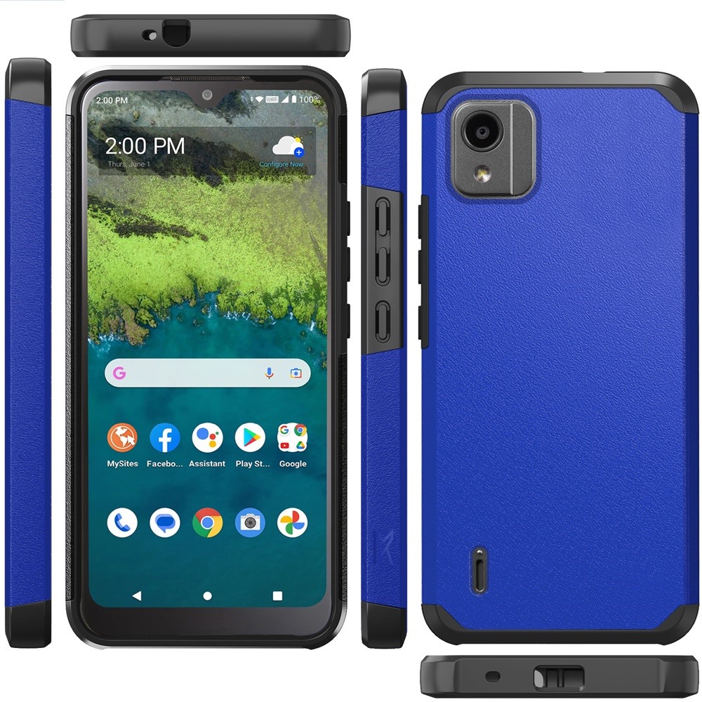 For Nokia C110 Slim Shock Absorption Hybrid Dual Layer Rubber Armor Case Cover - 第 23/71 張圖片