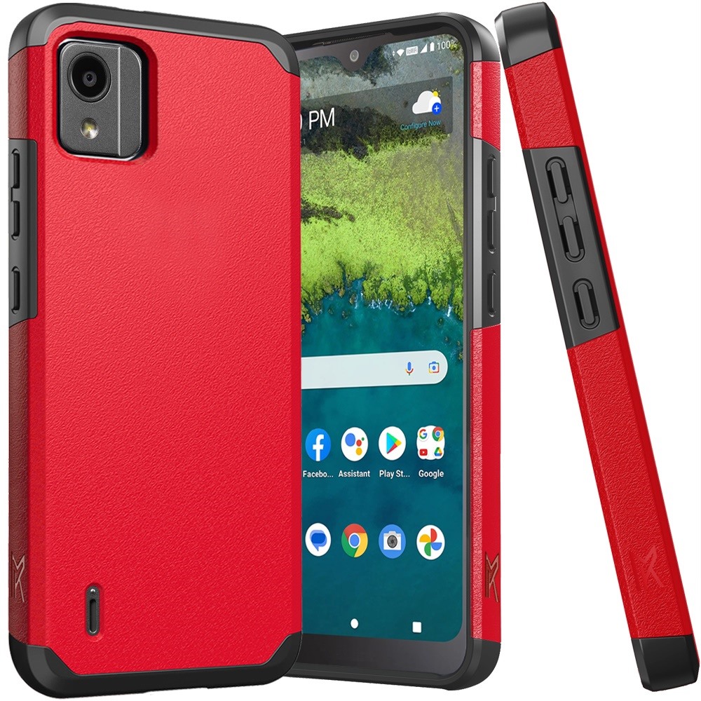 For Nokia C110 Slim Shock Absorption Hybrid Dual Layer Rubber Armor Case Cover - 第 52/71 張圖片