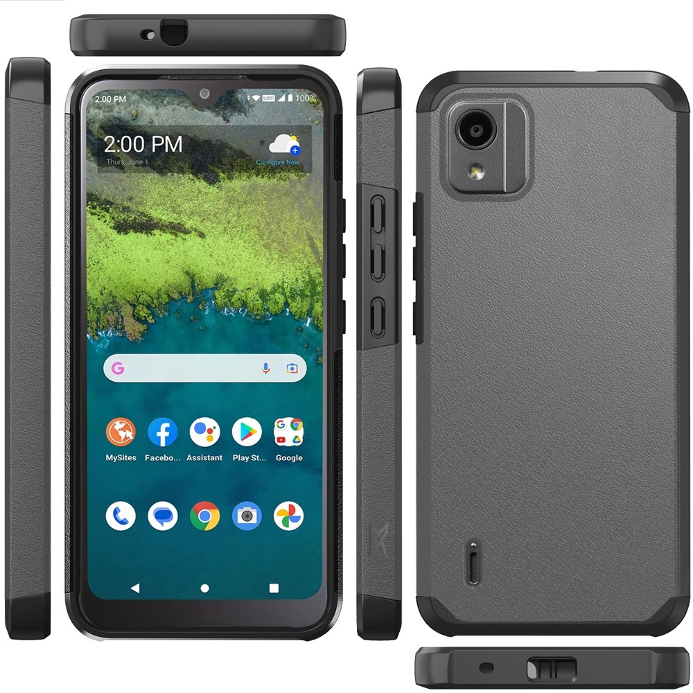 For Nokia C110 Slim Shock Absorption Hybrid Dual Layer Rubber Armor Case Cover - 第 66/71 張圖片