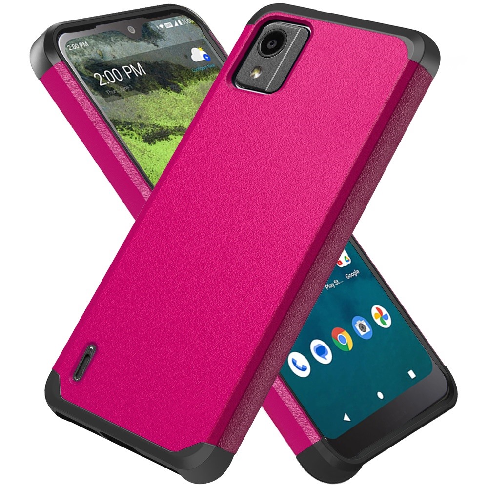 For Nokia C110 Slim Shock Absorption Hybrid Dual Layer Rubber Armor Case Cover - 第 31/71 張圖片