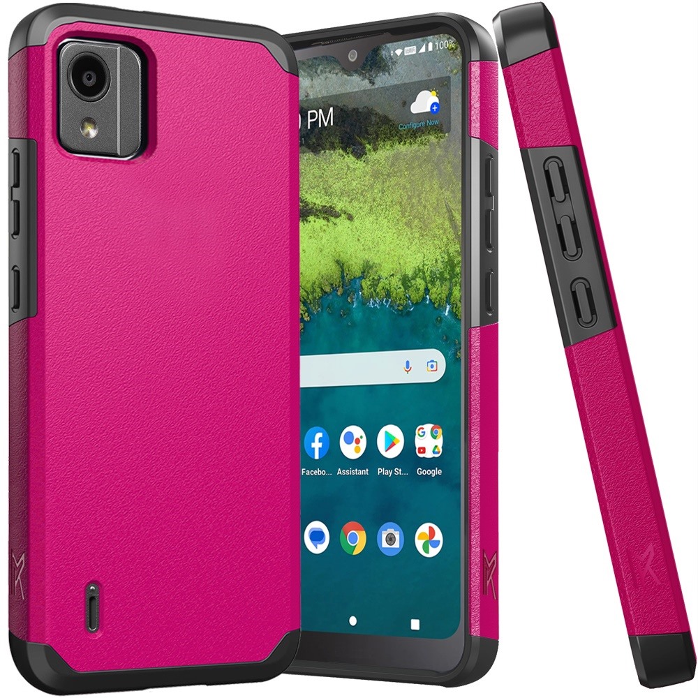 For Nokia C110 Slim Shock Absorption Hybrid Dual Layer Rubber Armor Case Cover - 第 30/71 張圖片