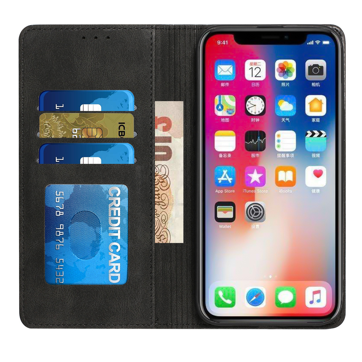 For Nokia C300 Wallet PU Leather Credit Card Holder Magnetic Closure Case Cover - Picture 11 of 29