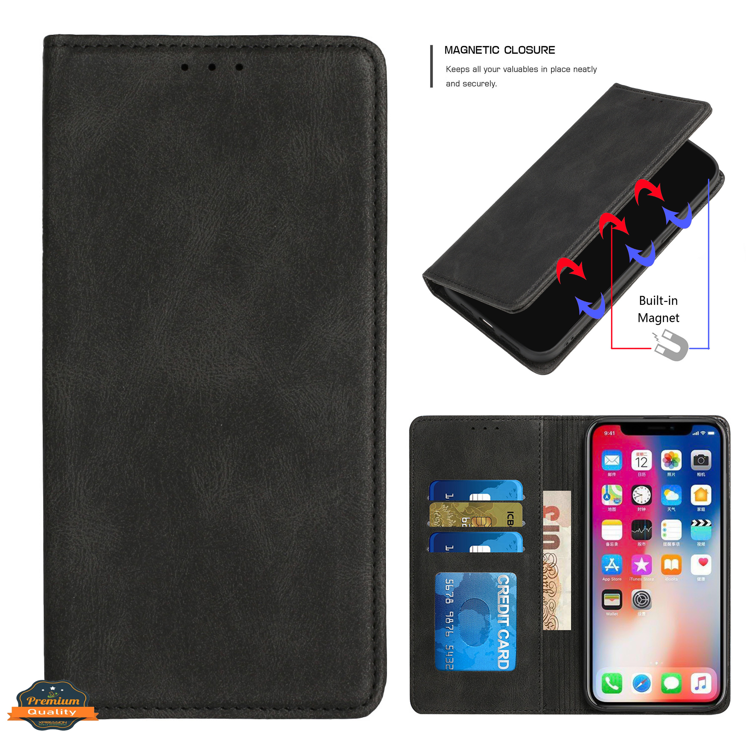For Nokia C300 Wallet PU Leather Credit Card Holder Magnetic Closure Case Cover - Picture 9 of 29