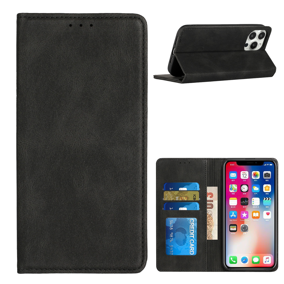 For Nokia C300 Wallet PU Leather Credit Card Holder Magnetic Closure Case Cover - Picture 14 of 29