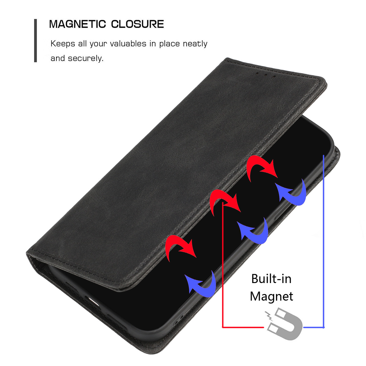 For Nokia C300 Wallet PU Leather Credit Card Holder Magnetic Closure Case Cover - Picture 12 of 29