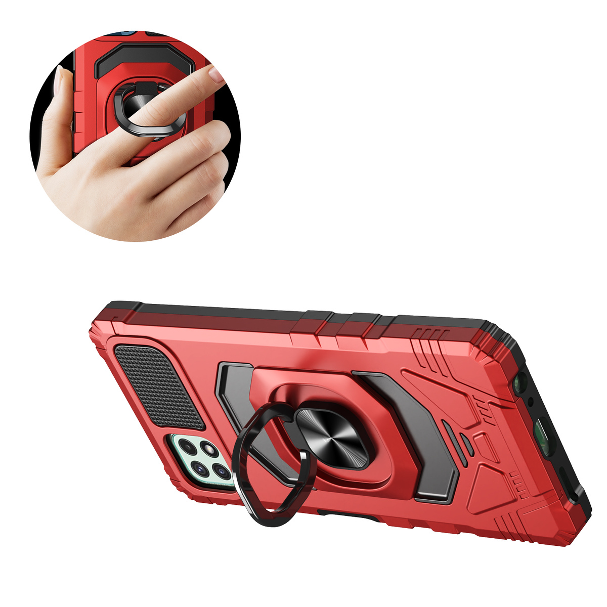 Für Nokia G100 4G Hybrid Dual Layer Magnet Ring Ständer TPU Robust Case Cover - Bild 27 von 29