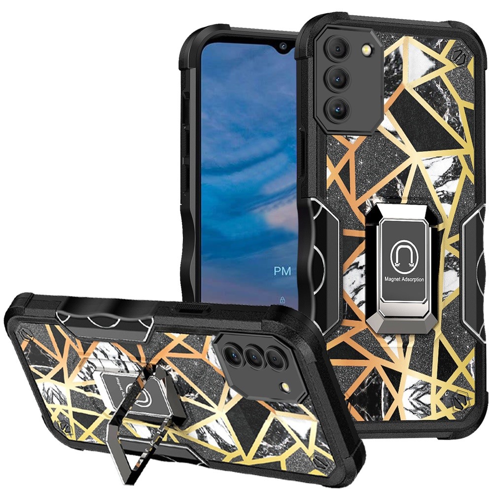 Funda protectora híbrida de mármol con soporte de anillo resistente a prueba de golpes para Nokia G400 5G - Imagen 11 de 49