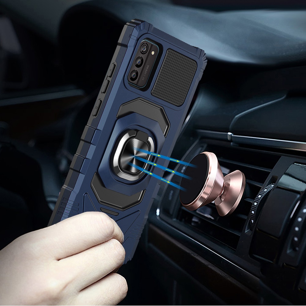 For OnePlus Nord N300 5G Hybrid 2in1 w/ Ring Stand Rugged Shockproof Case Cover - Picture 18 of 43