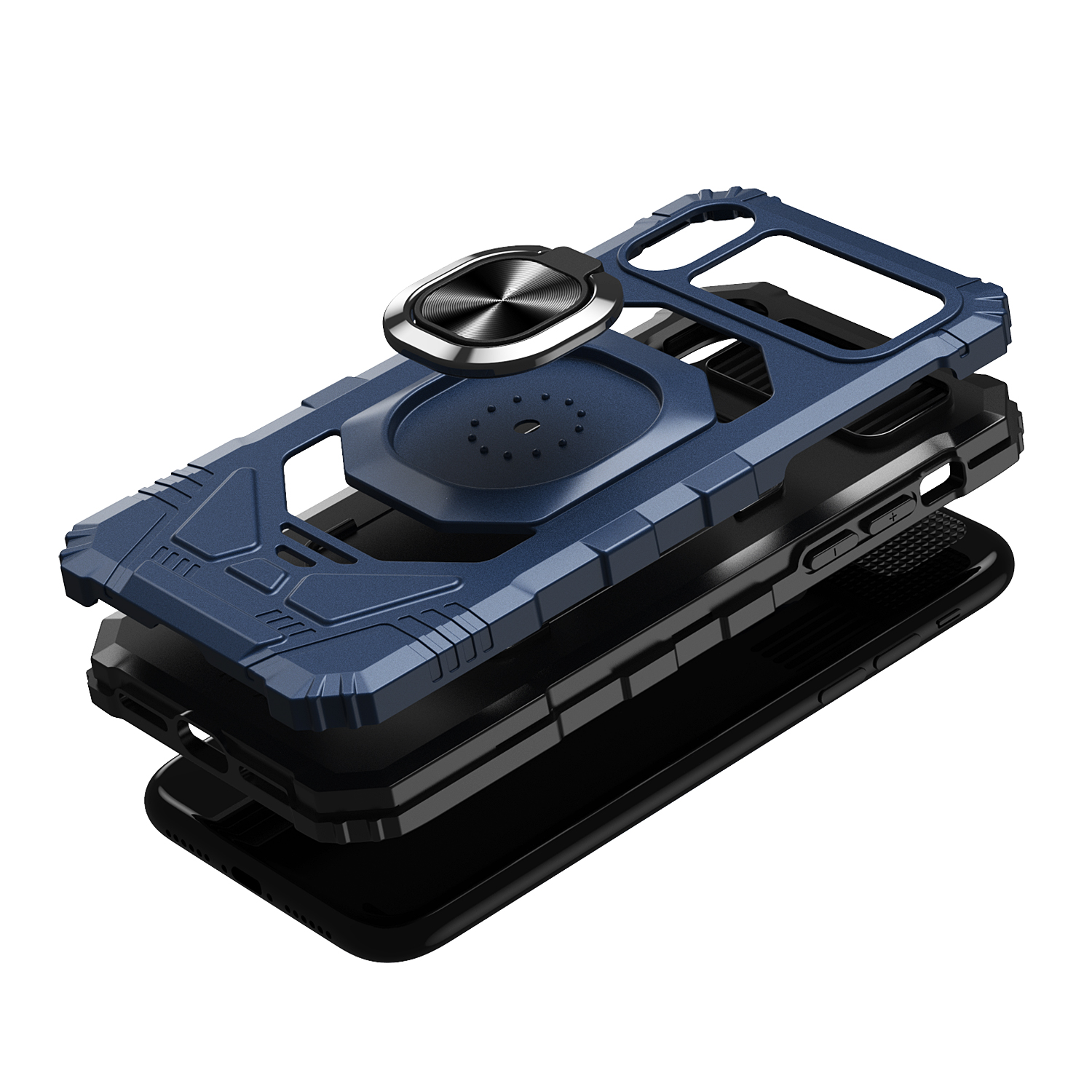 For OnePlus Nord N300 5G Hybrid 2in1 w/ Ring Stand Rugged Shockproof Case Cover - Picture 19 of 43