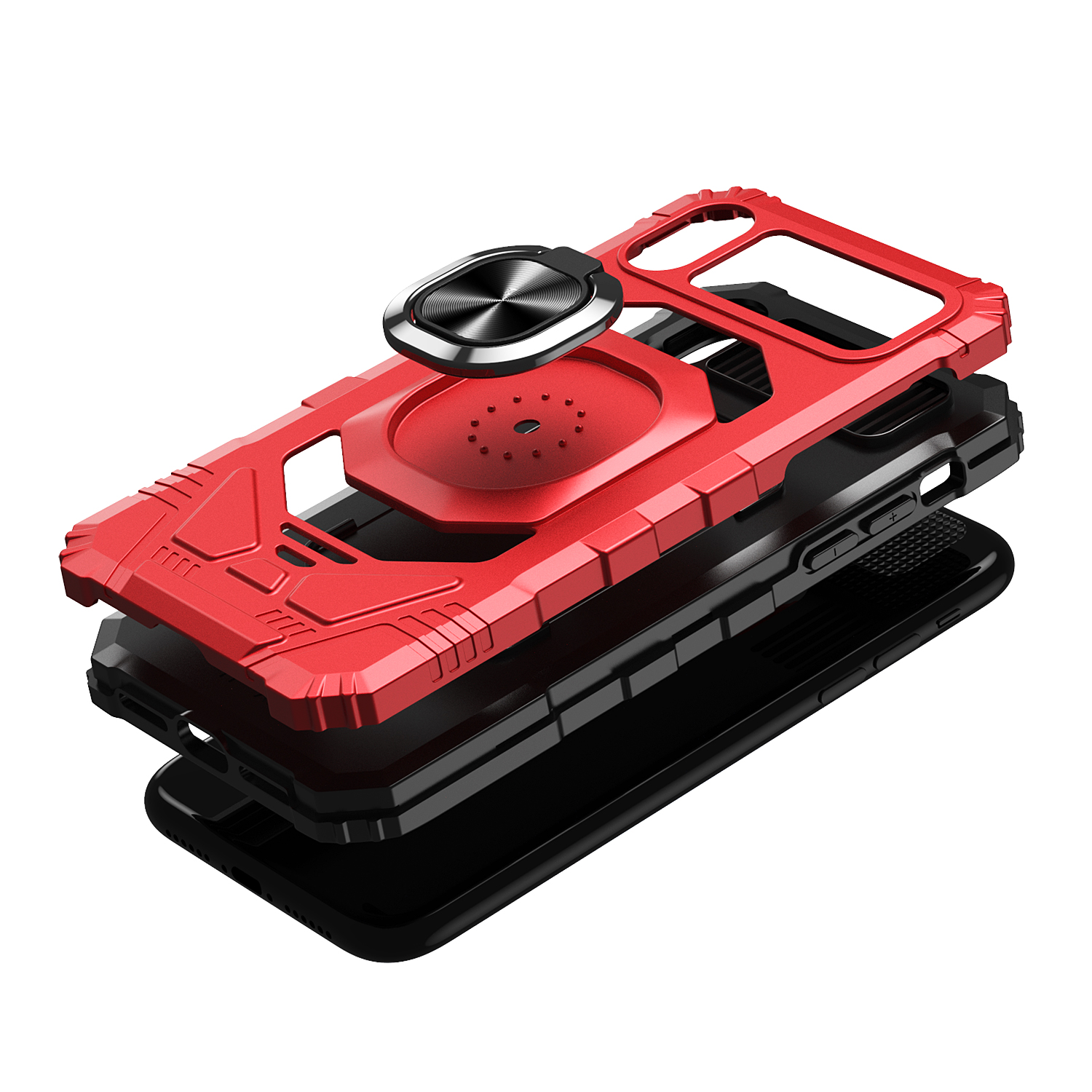 For OnePlus Nord N300 5G Hybrid 2in1 w/ Ring Stand Rugged Shockproof Case Cover - Picture 26 of 43
