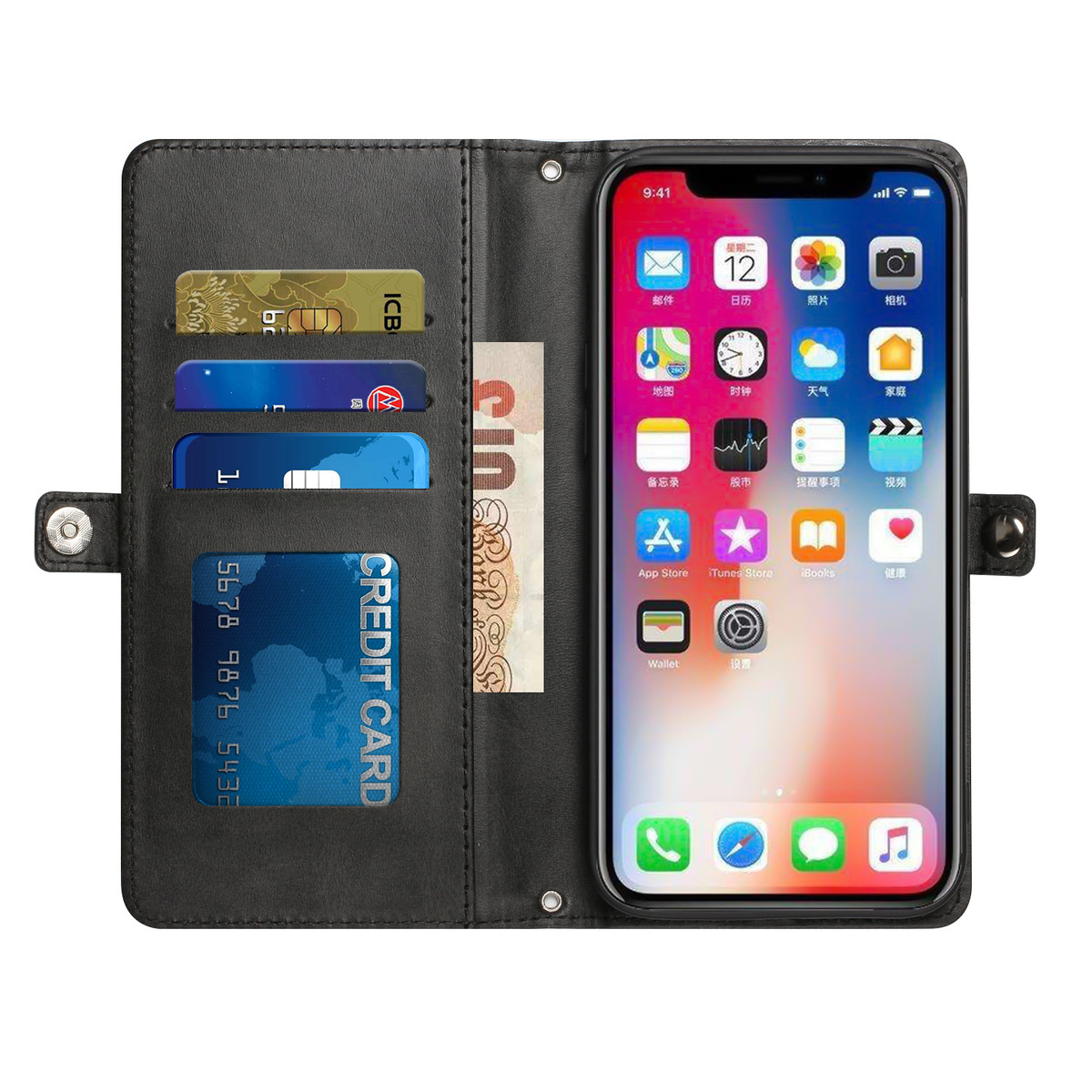 For Revvl 6X Pro 5G T-Mobile Leather Card Slots Holder Carrying Pouch Case Cover - Picture 16 of 41