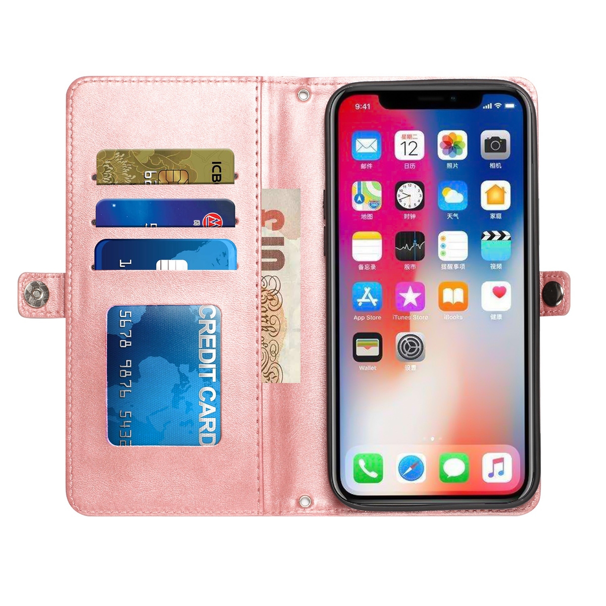 For Revvl 6X Pro 5G T-Mobile Leather Card Slots Holder Carrying Pouch Case Cover - Picture 40 of 41