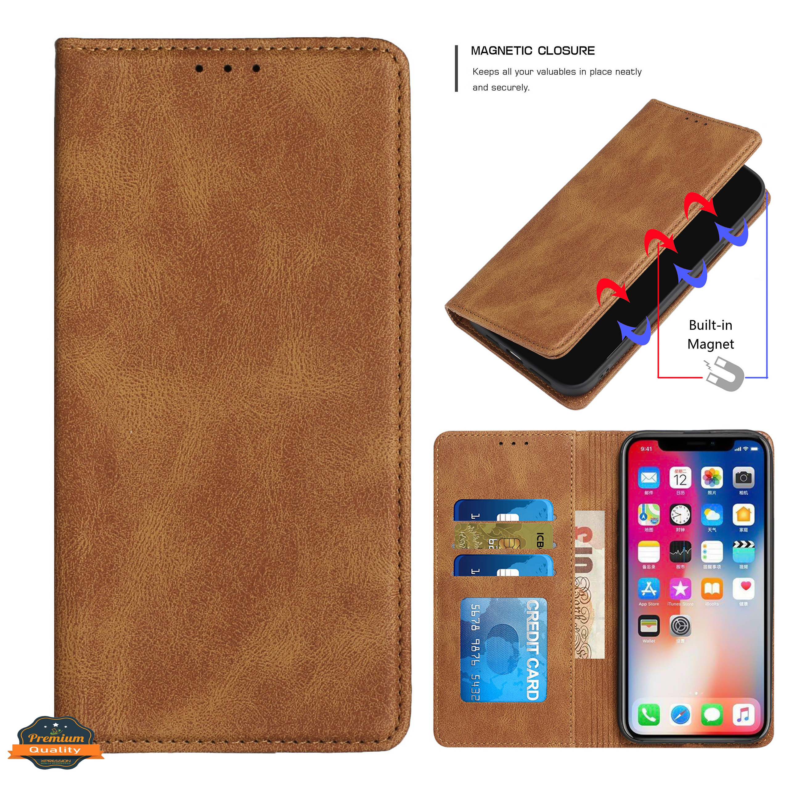 For Revvl 6X Pro 5G Wallet PU Leather ID Card Holder Magnetic Closure Case Cover - Picture 9 of 29