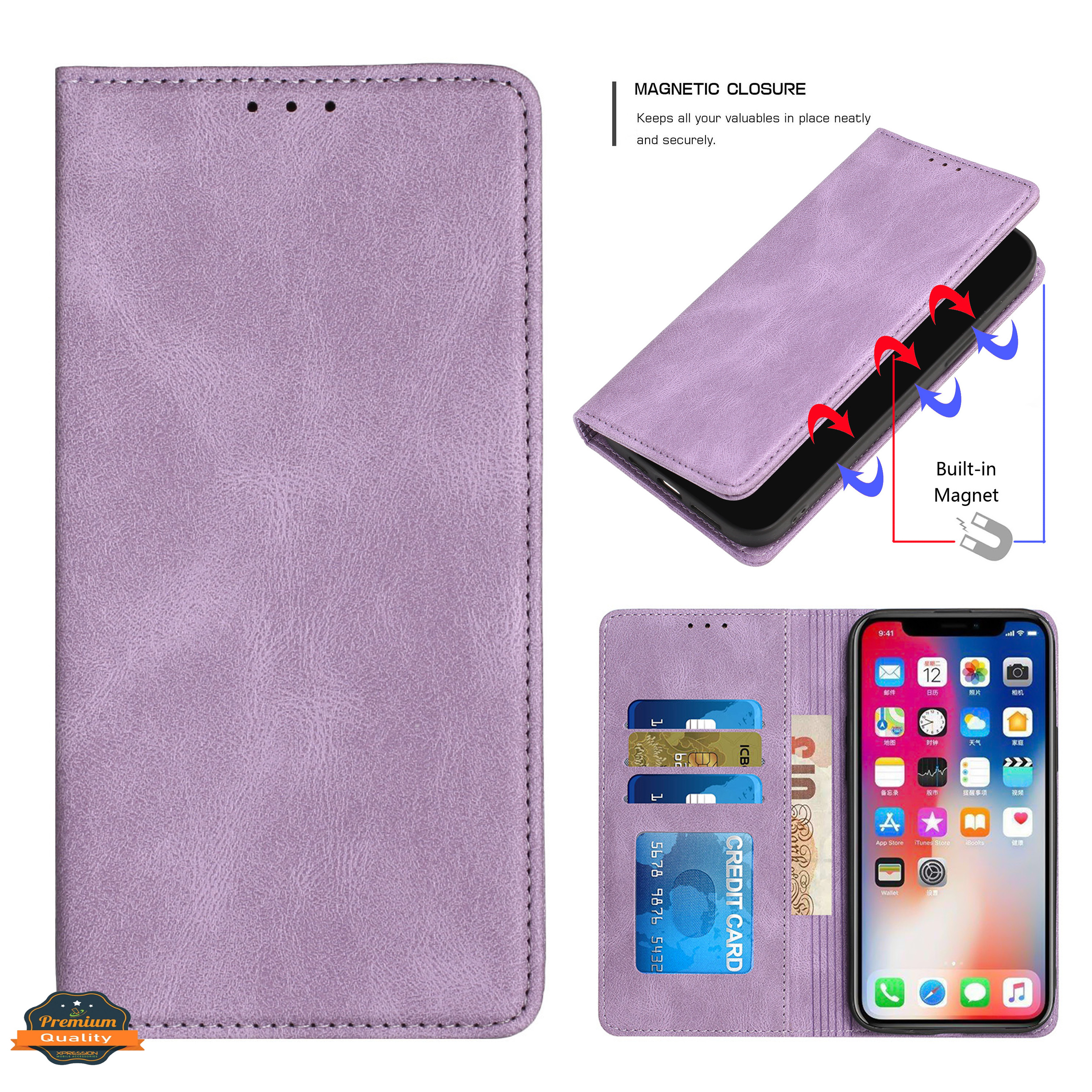 For Revvl 6X Pro 5G Wallet PU Leather ID Card Holder Magnetic Closure Case Cover - Picture 16 of 29
