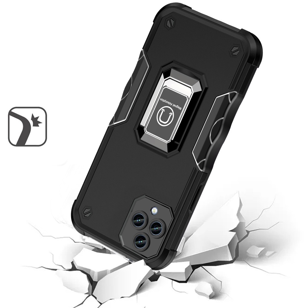 For Revvl 6X Pro 5G (T-Mobile) Hybrid Ring Holder TPU Rugged Silicone Case Cove - Picture 10 of 29