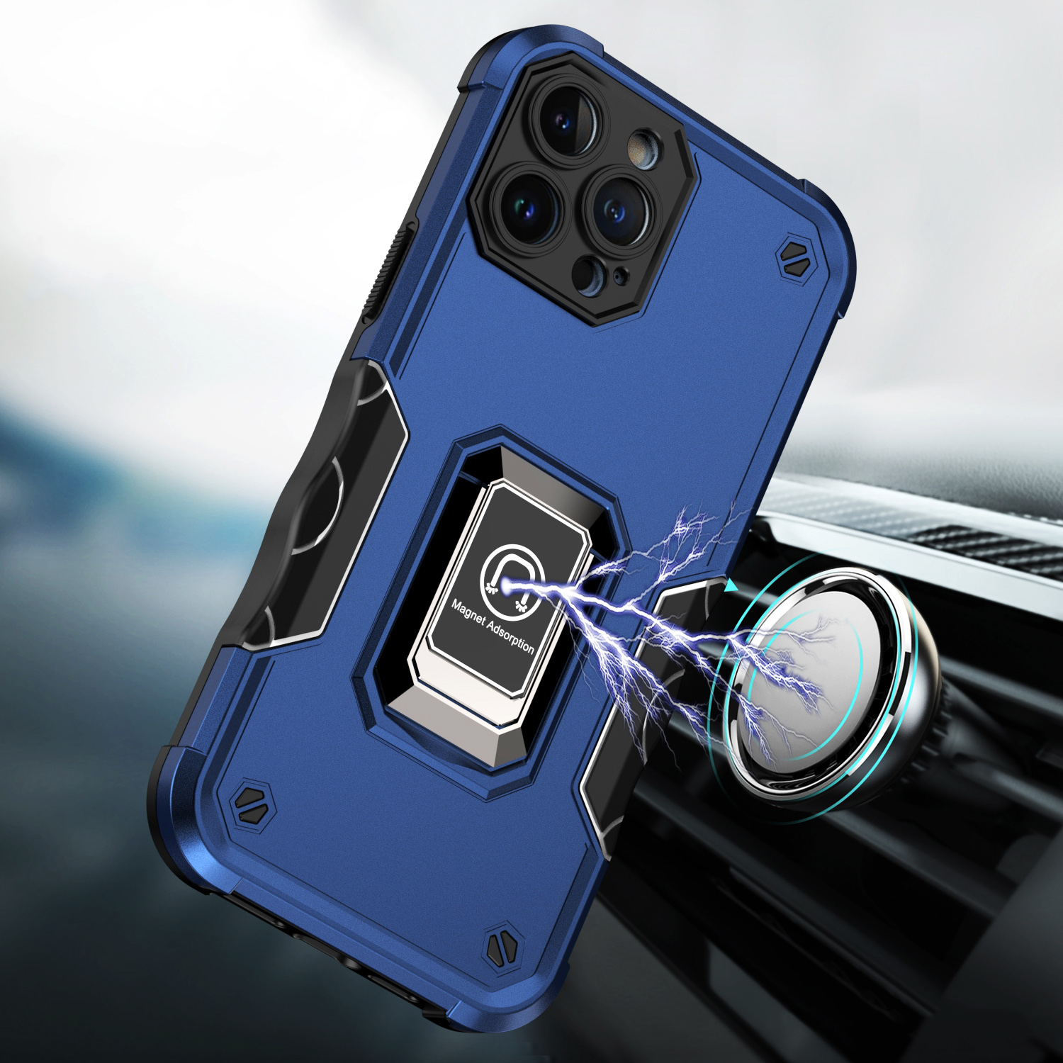 For Revvl 6X Pro 5G (T-Mobile) Hybrid Ring Holder TPU Rugged Silicone Case Cove - Picture 21 of 29