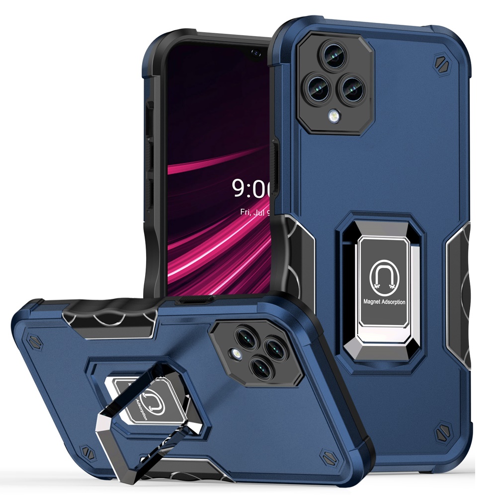 For Revvl 6X Pro 5G (T-Mobile) Hybrid Ring Holder TPU Rugged Silicone Case Cove - Picture 16 of 29