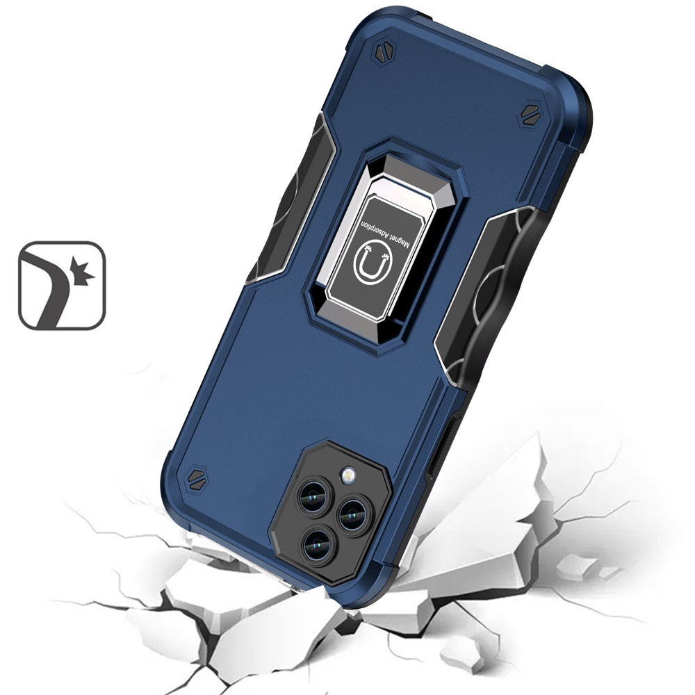 For Revvl 6X Pro 5G (T-Mobile) Hybrid Ring Holder TPU Rugged Silicone Case Cove - Picture 17 of 29