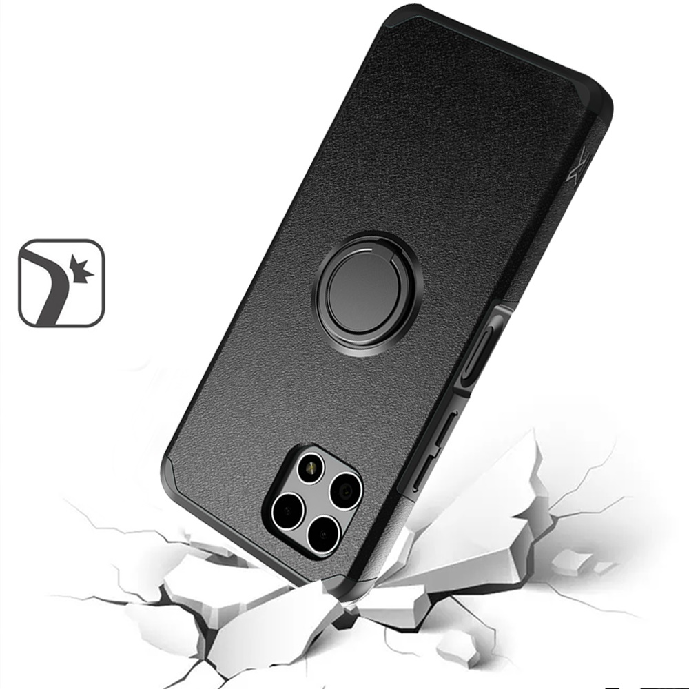 For Revvl 7 5G (T-Mobile) Kickstand Rubber TPU Hybrid with Ring Stand Case Cover - Picture 14 of 66