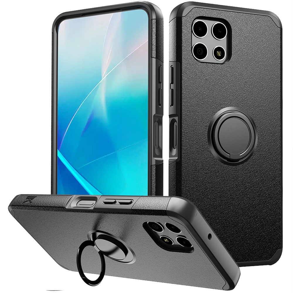 For Revvl 7 5G (T-Mobile) Kickstand Rubber TPU Hybrid with Ring Stand Case Cover - Picture 13 of 66