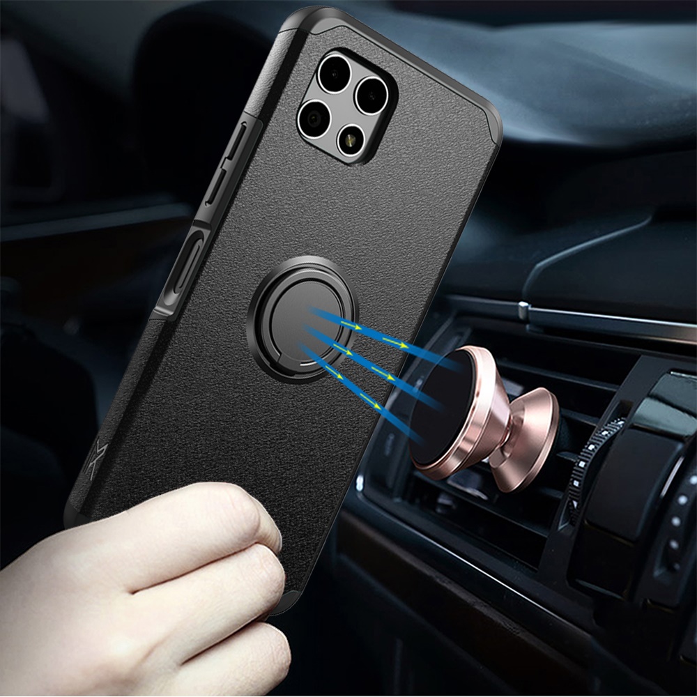 For Revvl 7 5G (T-Mobile) Kickstand Rubber TPU Hybrid with Ring Stand Case Cover - Picture 15 of 66