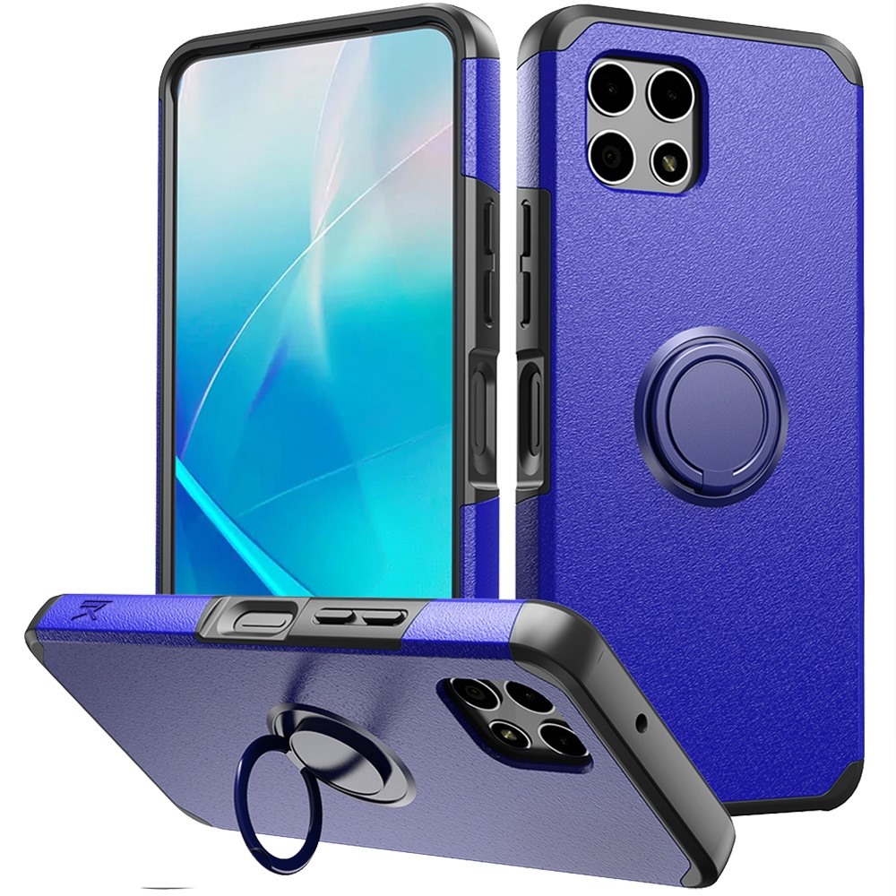 For Revvl 7 5G (T-Mobile) Kickstand Rubber TPU Hybrid with Ring Stand Case Cover - Picture 22 of 66
