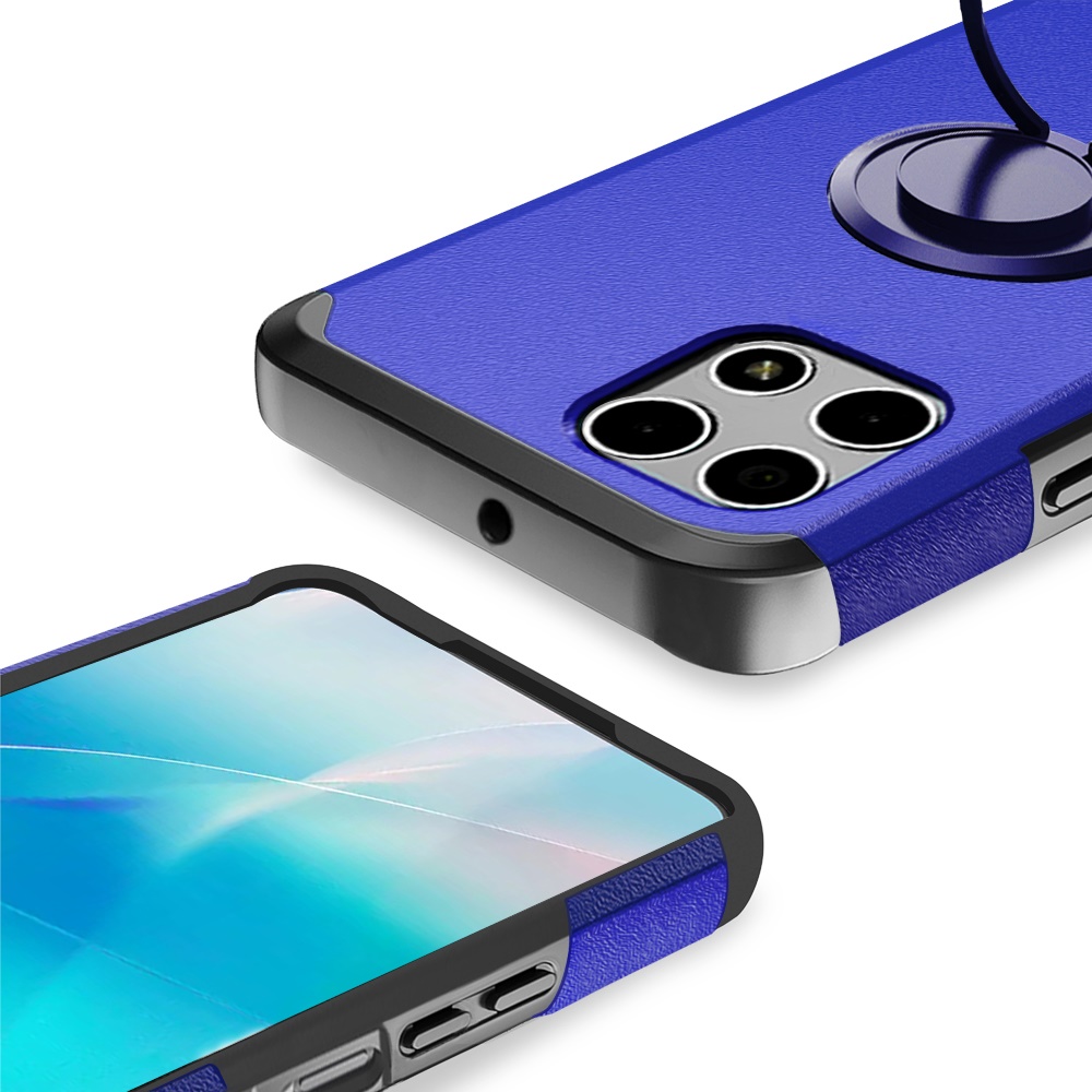 For Revvl 7 5G (T-Mobile) Kickstand Rubber TPU Hybrid with Ring Stand Case Cover - Picture 25 of 66