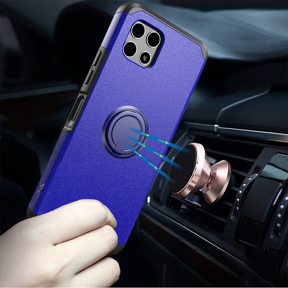 For Revvl 7 5G (T-Mobile) Kickstand Rubber TPU Hybrid with Ring Stand Case Cover - Picture 24 of 66