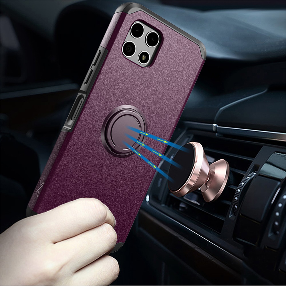 For Revvl 7 5G (T-Mobile) Kickstand Rubber TPU Hybrid with Ring Stand Case Cover - Picture 33 of 66