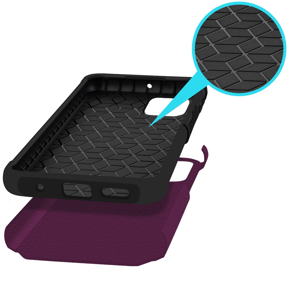 For Revvl 7 5G (T-Mobile) Kickstand Rubber TPU Hybrid with Ring Stand Case Cover - Picture 35 of 66
