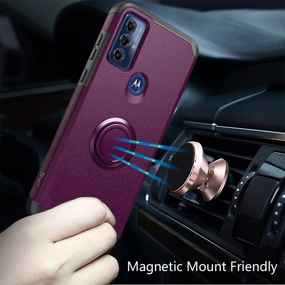 For Revvl 7 5G (T-Mobile) Kickstand Rubber TPU Hybrid with Ring Stand Case Cover - Picture 36 of 66