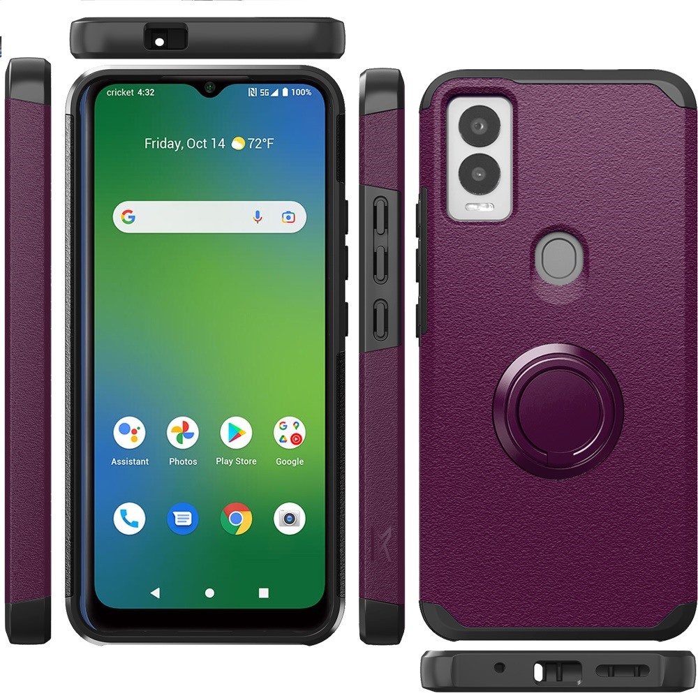 For Revvl 7 5G (T-Mobile) Kickstand Rubber TPU Hybrid with Ring Stand Case Cover - Picture 39 of 66