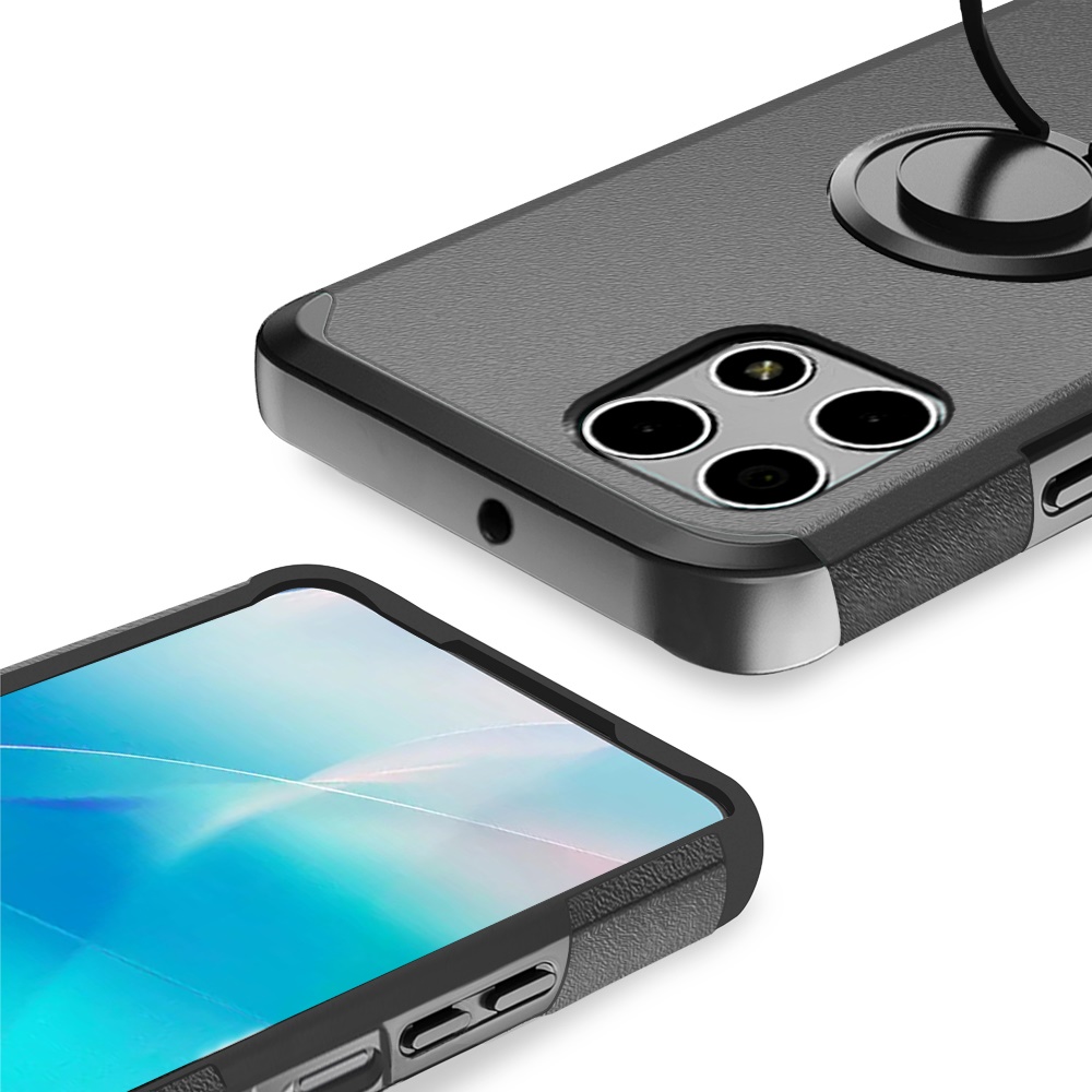 For Revvl 7 5G (T-Mobile) Kickstand Rubber TPU Hybrid with Ring Stand Case Cover - Picture 60 of 66