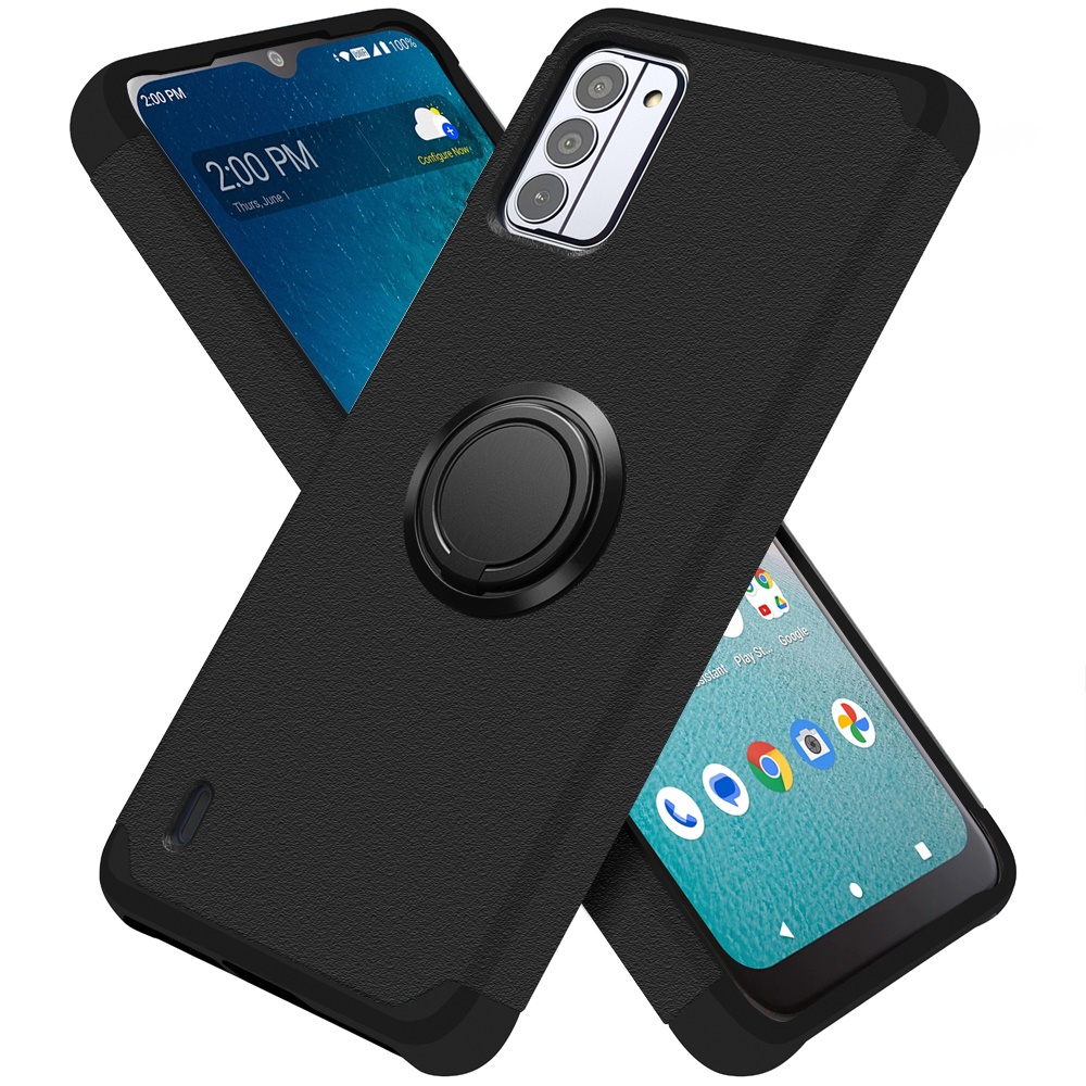 For Revvl 7 5G (T-Mobile) Kickstand Rubber TPU Hybrid with Ring Stand Case Cover - Picture 64 of 66