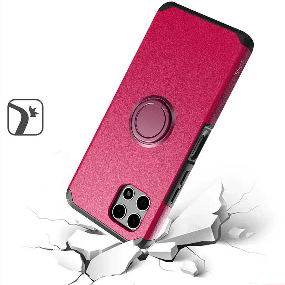 For Revvl 7 5G (T-Mobile) Kickstand Rubber TPU Hybrid with Ring Stand Case Cover - Picture 41 of 66