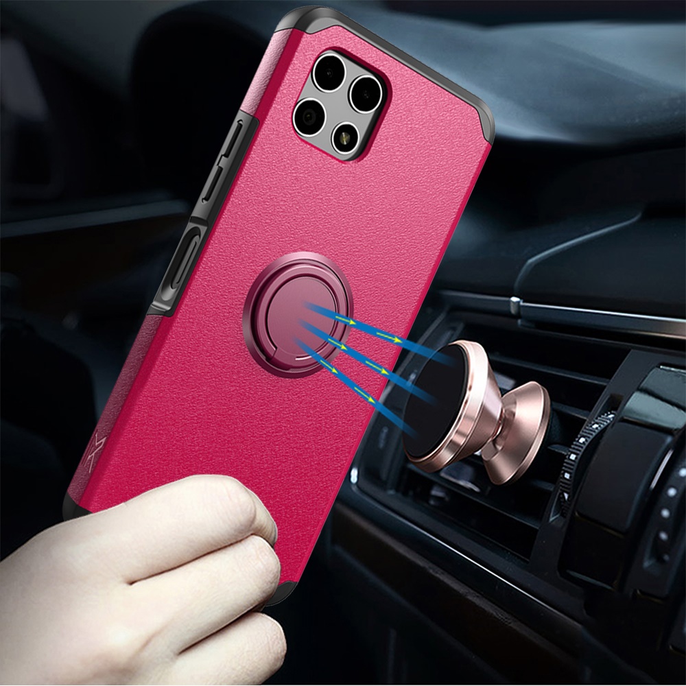 For Revvl 7 5G (T-Mobile) Kickstand Rubber TPU Hybrid with Ring Stand Case Cover - Picture 42 of 66
