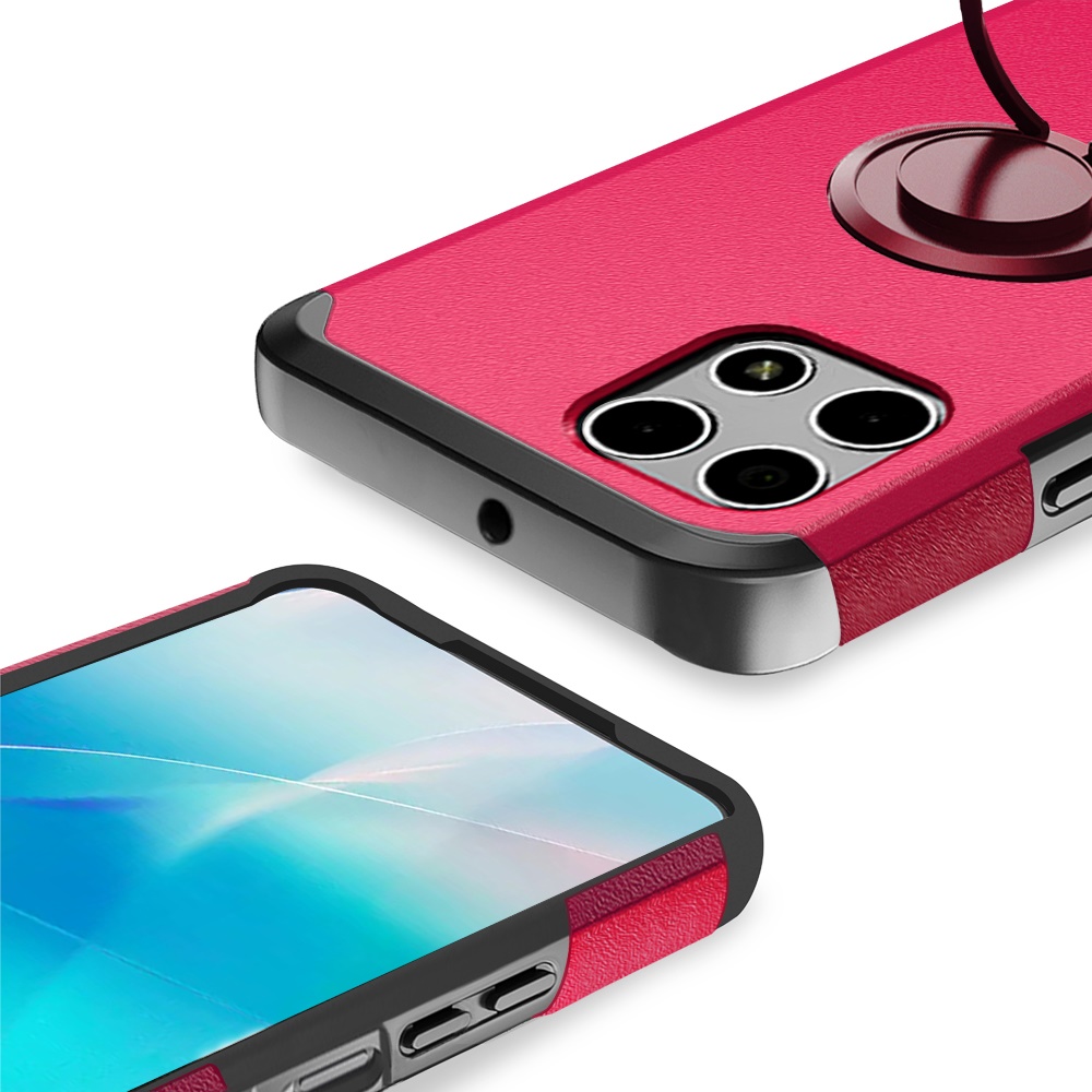 For Revvl 7 5G (T-Mobile) Kickstand Rubber TPU Hybrid with Ring Stand Case Cover - Picture 43 of 66