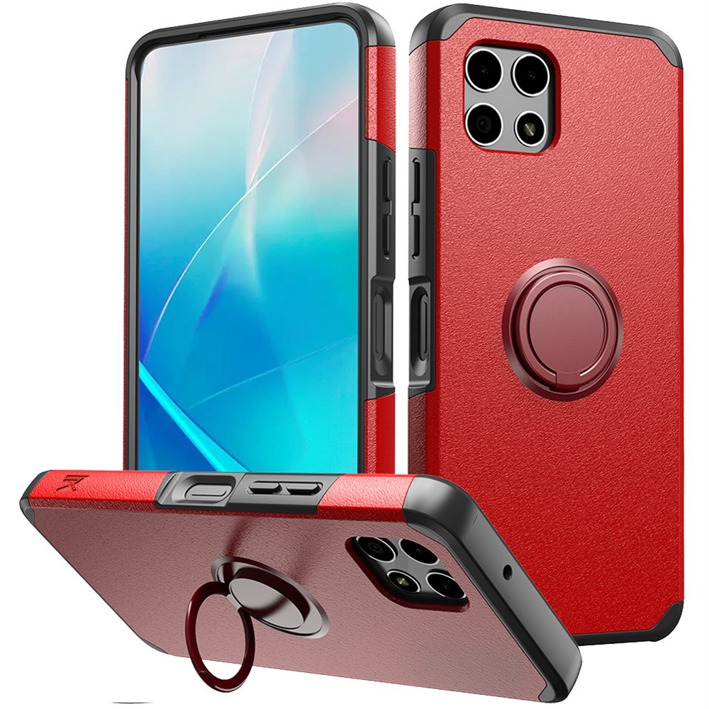 For Revvl 7 5G (T-Mobile) Kickstand Rubber TPU Hybrid with Ring Stand Case Cover - Picture 48 of 66
