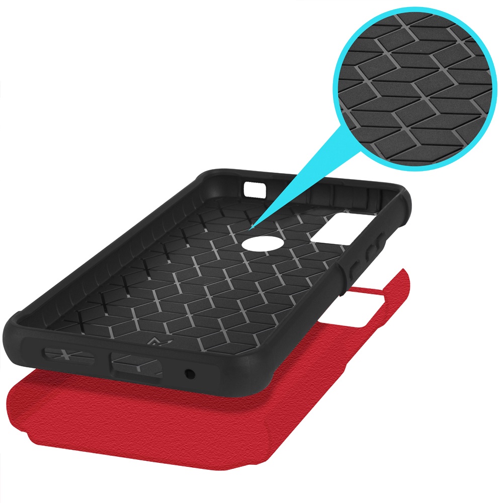 For Revvl 7 5G (T-Mobile) Kickstand Rubber TPU Hybrid with Ring Stand Case Cover - Picture 55 of 66