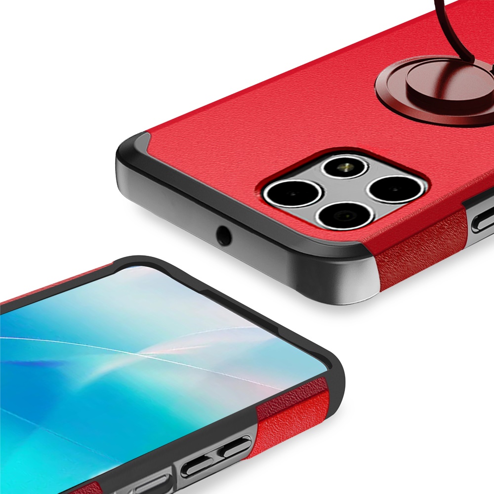 For Revvl 7 5G (T-Mobile) Kickstand Rubber TPU Hybrid with Ring Stand Case Cover - Picture 51 of 66