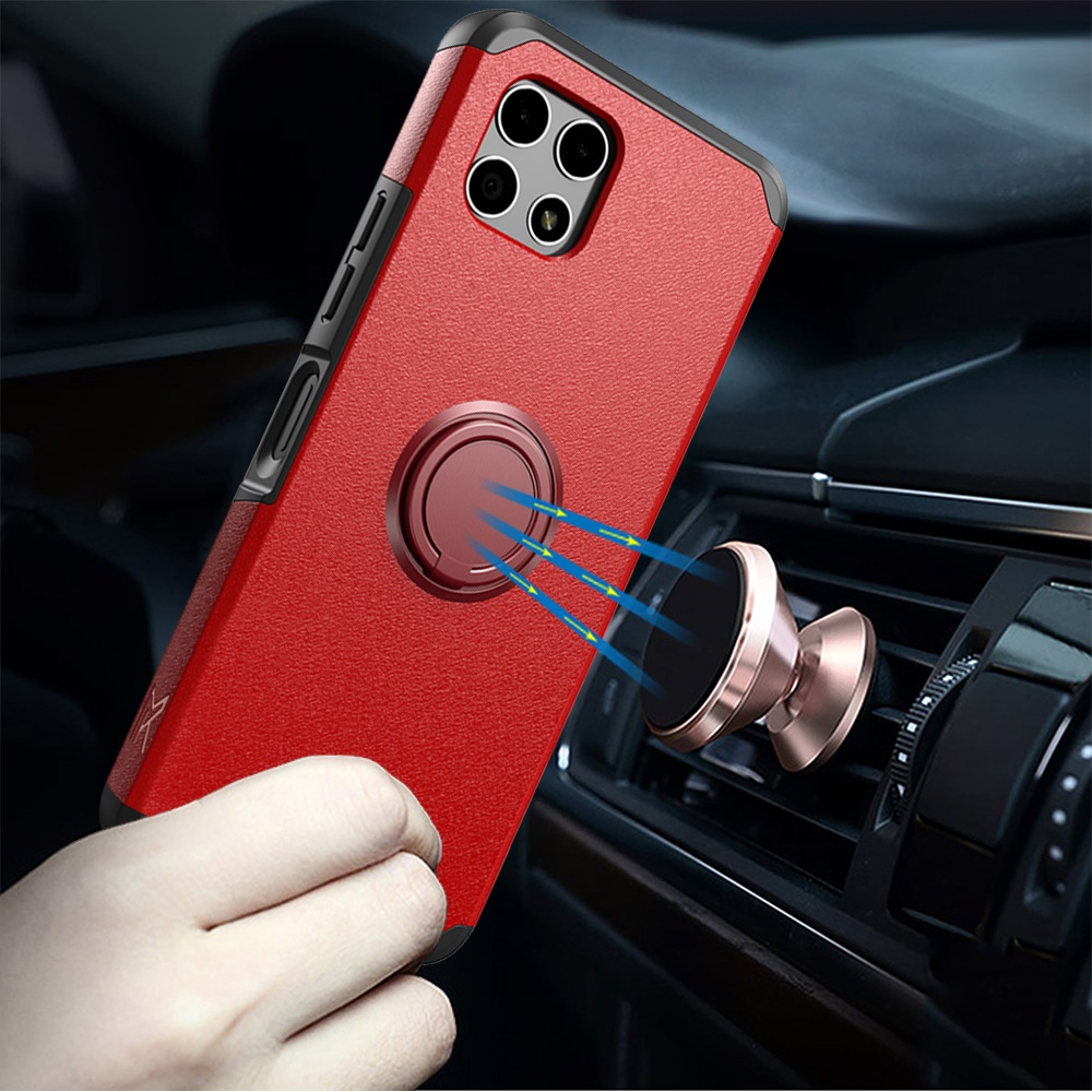 For Revvl 7 5G (T-Mobile) Kickstand Rubber TPU Hybrid with Ring Stand Case Cover - Picture 50 of 66