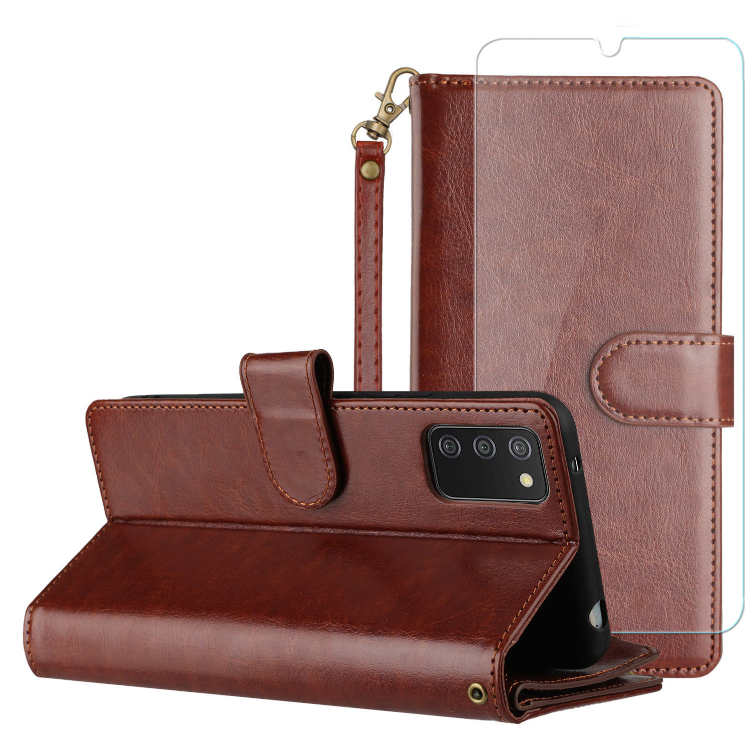 For TCL 30T Card Slots Zipper Wallet Pouch Leather Screen Protector Case Cover - Picture 21 of 72