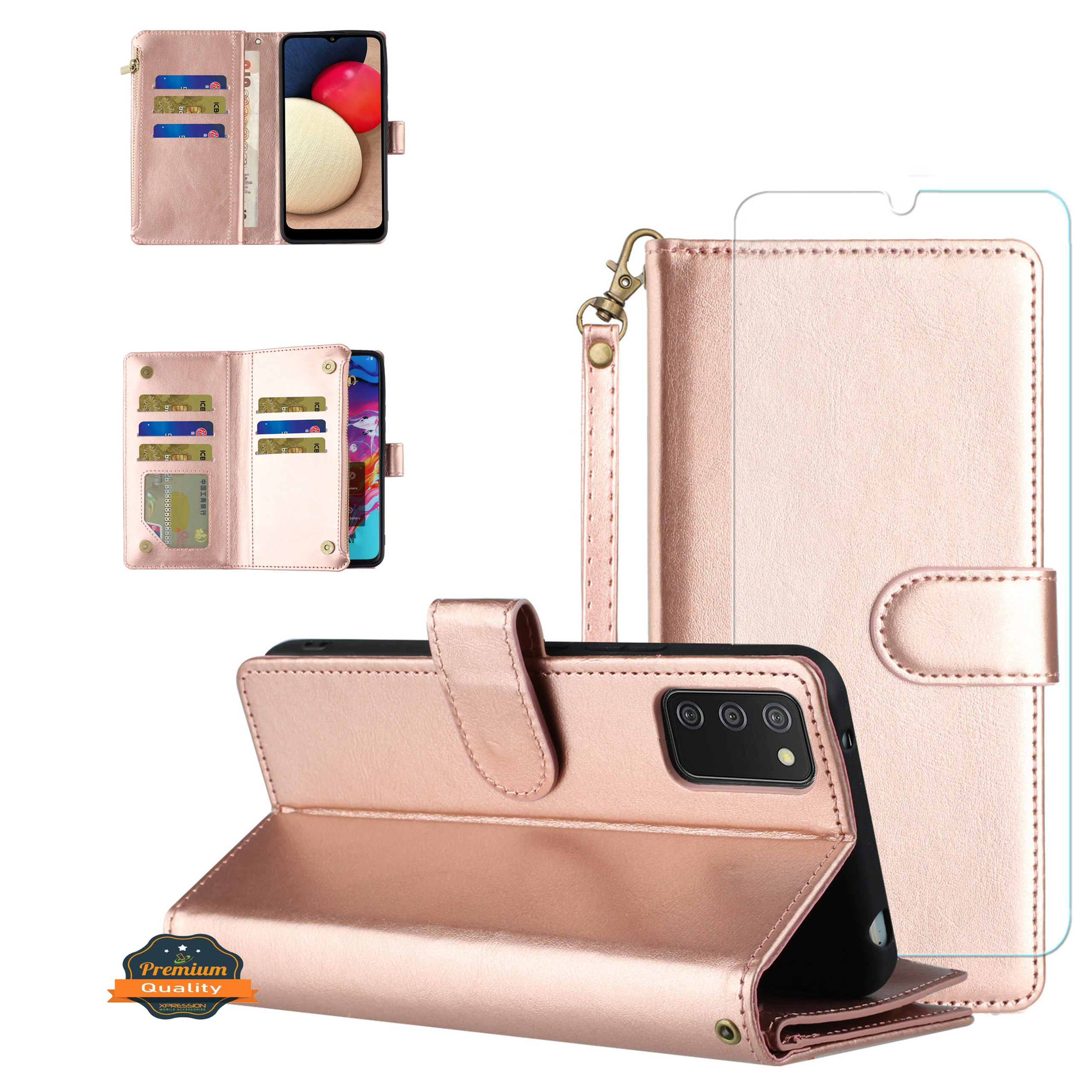 For TCL 30T Card Slots Zipper Wallet Pouch Leather Screen Protector Case Cover - Picture 55 of 72