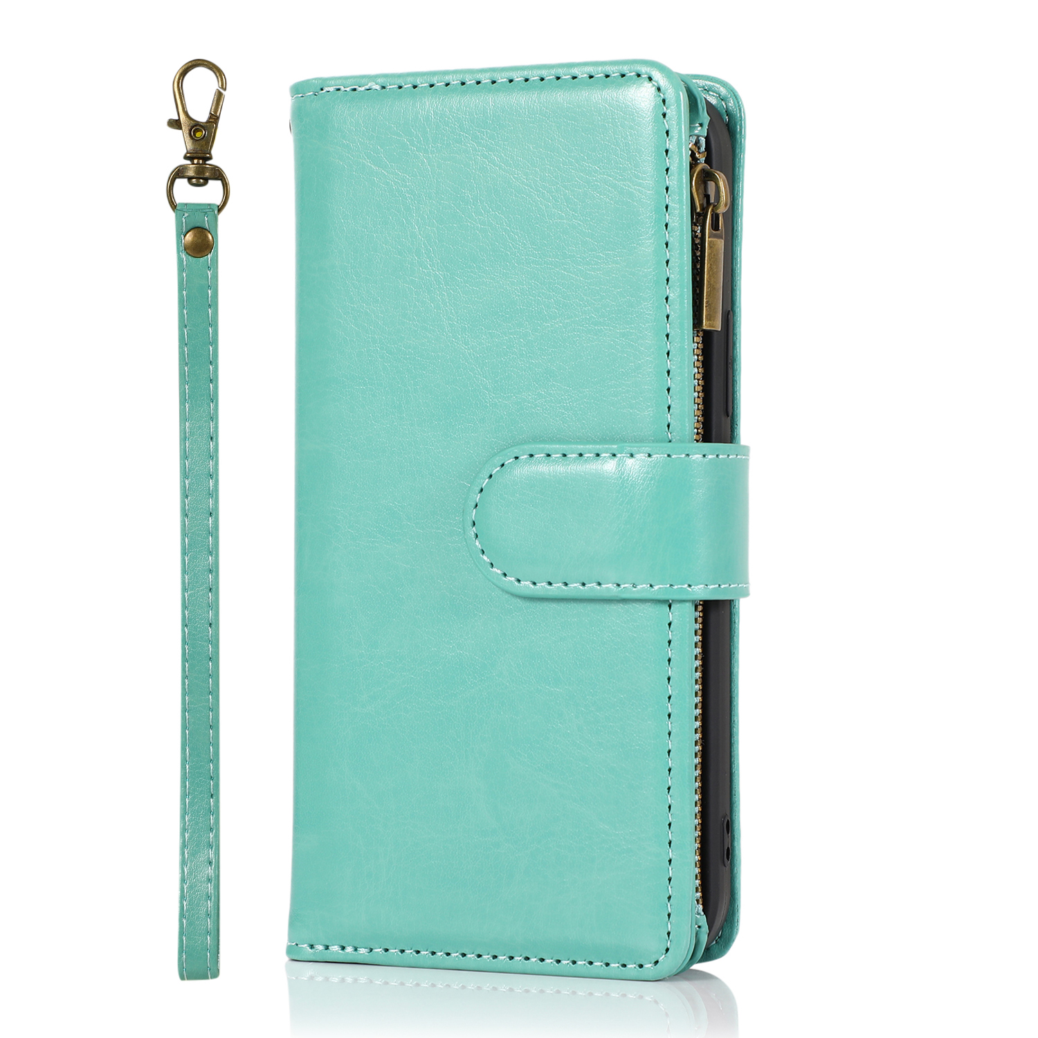 For TCL 30T Card Slots Zipper Wallet Pouch Leather Screen Protector Case Cover - Picture 71 of 72