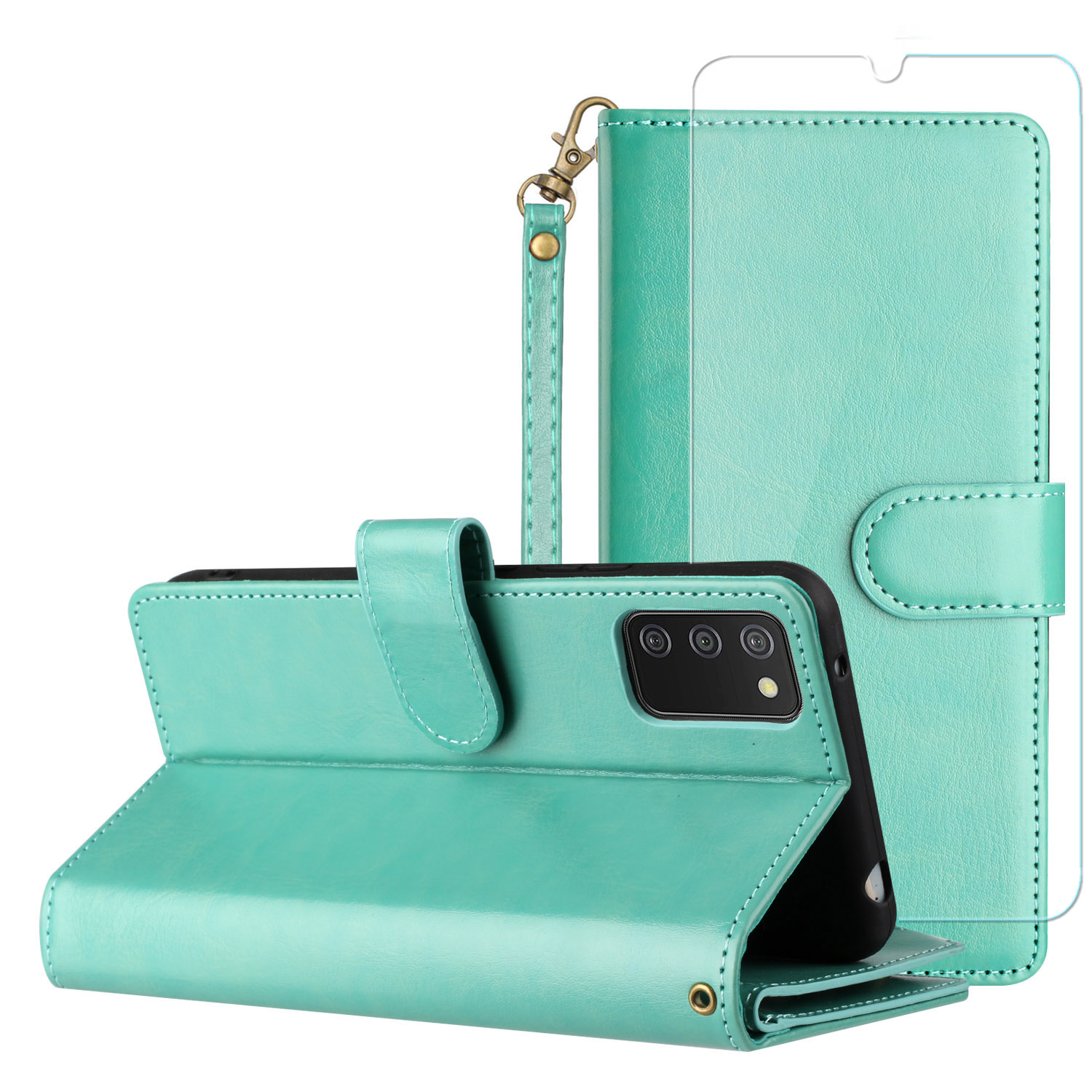 For TCL 30T Card Slots Zipper Wallet Pouch Leather Screen Protector Case Cover - Picture 66 of 72