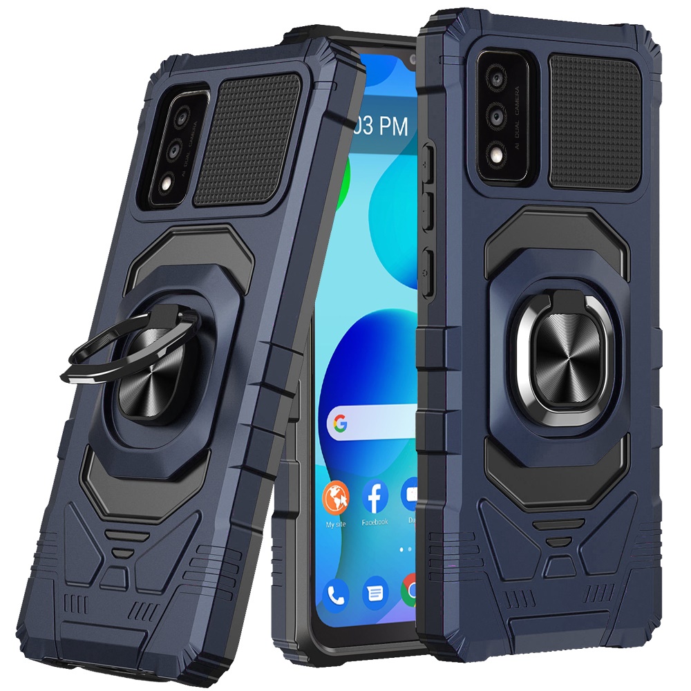Funda protectora resistente a prueba de golpes para PC resistente TCL 30T híbrida de doble capa con soporte de anillo - Imagen 16 de 58