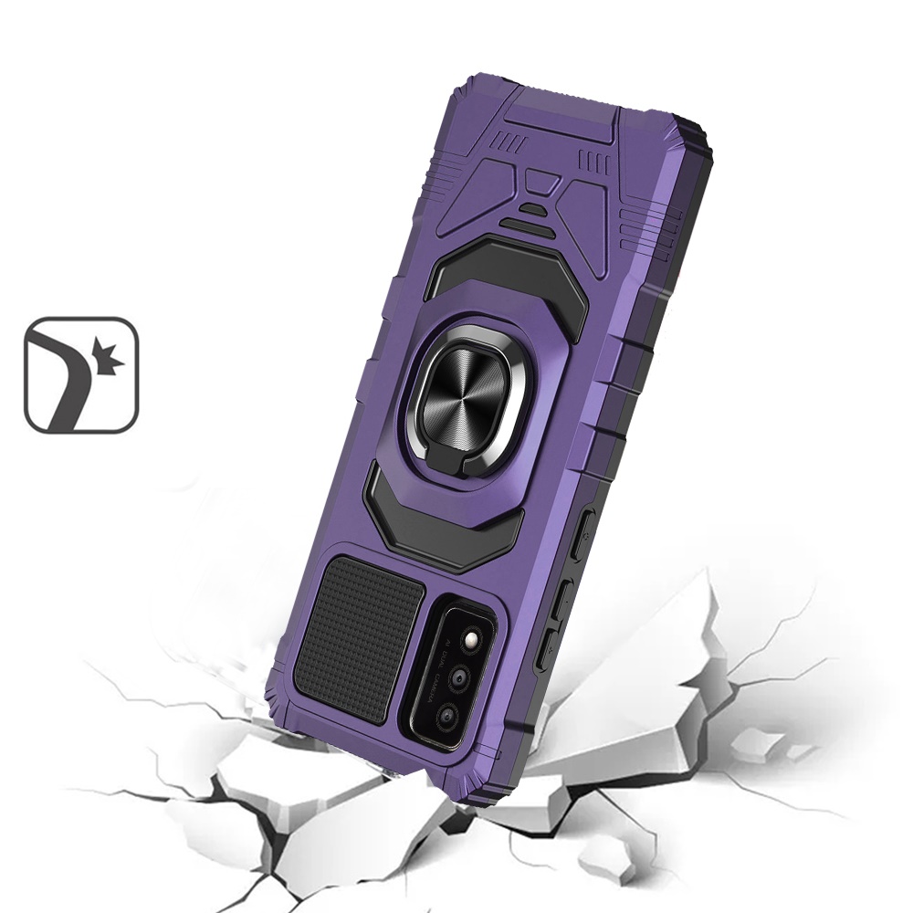 Funda protectora resistente a prueba de golpes para PC resistente TCL 30T híbrida de doble capa con soporte de anillo - Imagen 24 de 58